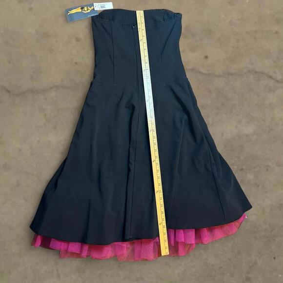 y2k grunge punk corset dress ruby rox NWT sz 6 black & pink radio rebel vibes - Picture 9 of 9